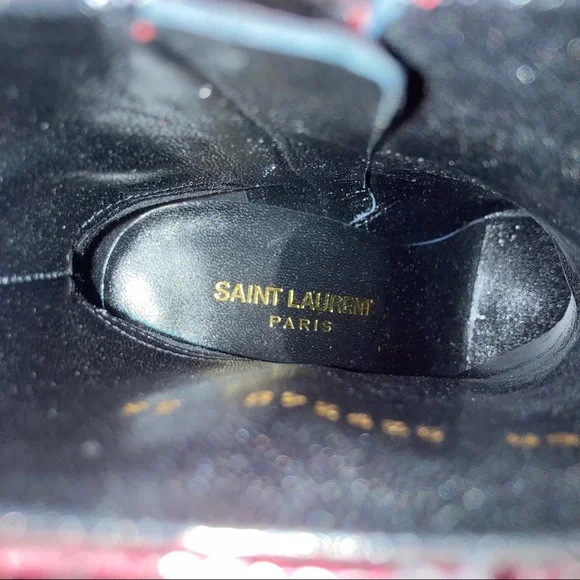 New Saint Laurent Lou 95 Zip Bootie Red Cracked Leather Size 36EU/6US - Picture 6 of 11